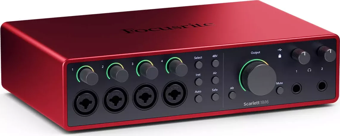 Focusrite Scarlett 18i16 4th Gen vista a tre quarti