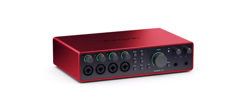 Focusrite Scarlett 18i16 4th Gen vista a tre quarti